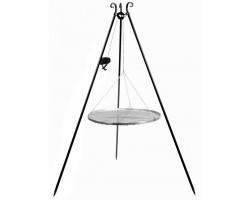 Gril trépied de 180 cm avec treuil et grille en acier inoxydable de 50 cm pour Cook King - Réf 111356
