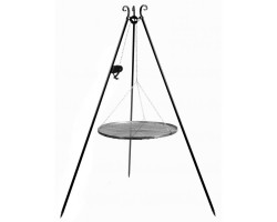 Gril trépied de 180 cm avec treuil et grille en acier naturel de 80 cm pour Cook King - Réf 111353