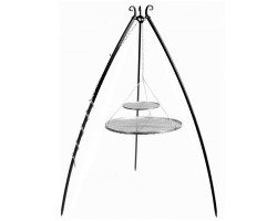 Barbecue 2 Grilles de Cuisson suspendu sur Trépied 200 cm – en acier 70 cm et 40 cm pour Cook King - Réf 22450