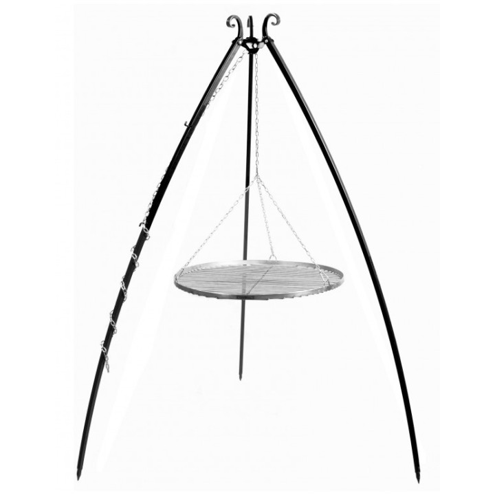 Barbecue Grille de Cuisson suspendu sur Trépied 200 cm – en acier 60 cm pour Cook King - Réf 22007
