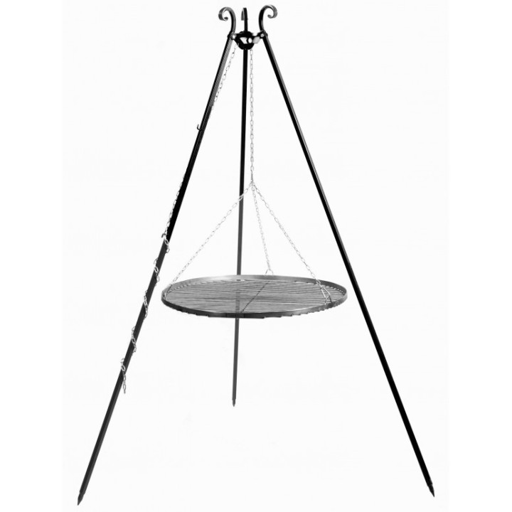 Barbecue Grille de Cuisson suspendu sur Trépied 180 cm – en acier 80 cm pour Cook King - Réf 111224