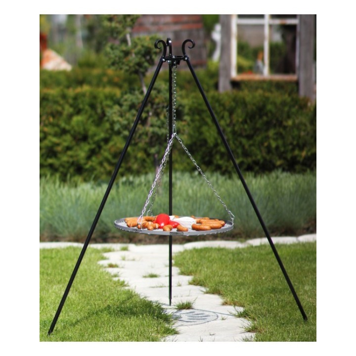 Barbecue Grille de Cuisson suspendu sur Trépied 180 cm – en acier 70 cm pour Cook King - Réf 111222