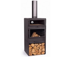 Cheminée d'extérieur «VENTO» avec four et doubles vitres trempées pour Cook King - Réf 111501DG