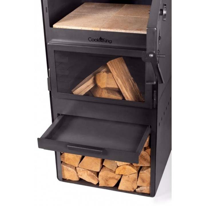 Cheminée d'extérieur «VENTO» avec four et doubles vitres trempées pour Cook King - Réf 111501DG