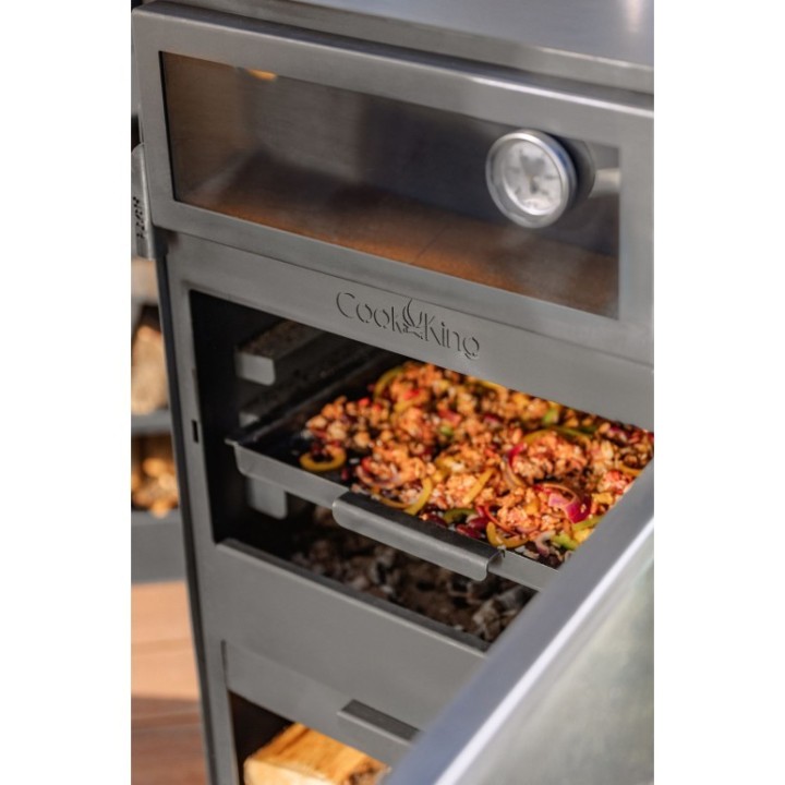 Cheminée d'extérieur «VENTO» avec four et doubles vitres trempées pour Cook King - Réf 111501DG