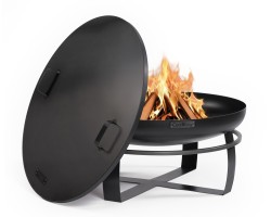 ENSEMBLE : Brasero de jardin « VIKING » 80 cm avec couvercle à bord profilé 81,5 cm pour Cook King - Réf 111262/111332