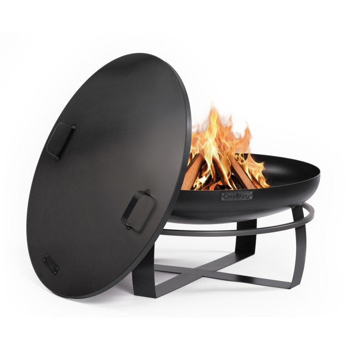ENSEMBLE : Brasero de jardin « VIKING » 80 cm avec couvercle à bord profilé 81,5 cm pour Cook King - Réf 111262/111332