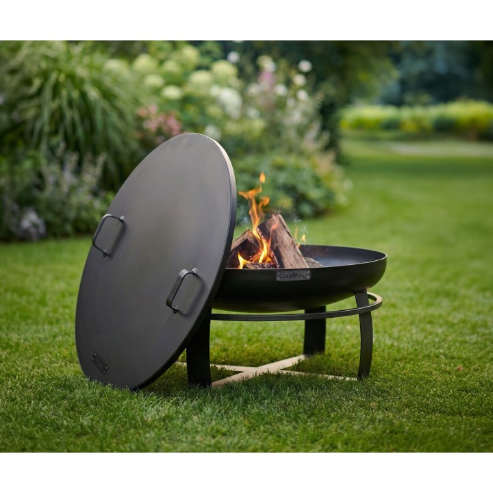 ENSEMBLE : Brasero de jardin « VIKING » 80 cm avec couvercle à bord profilé 81,5 cm pour Cook King - Réf 111262/111332