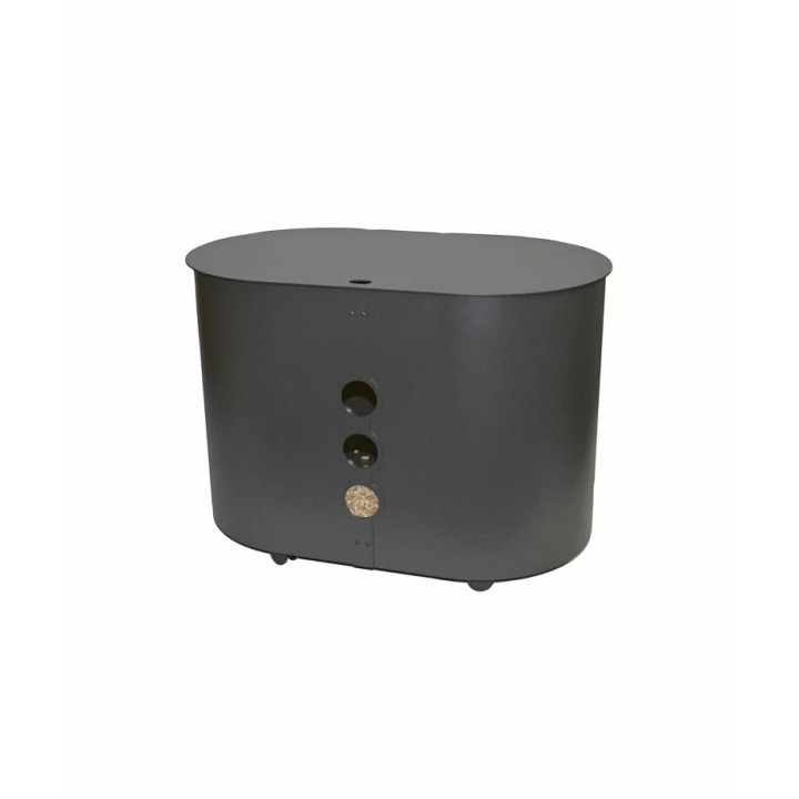 Coffre à pellet à roulettes anthracite ALPHARD - Réf 5660504N