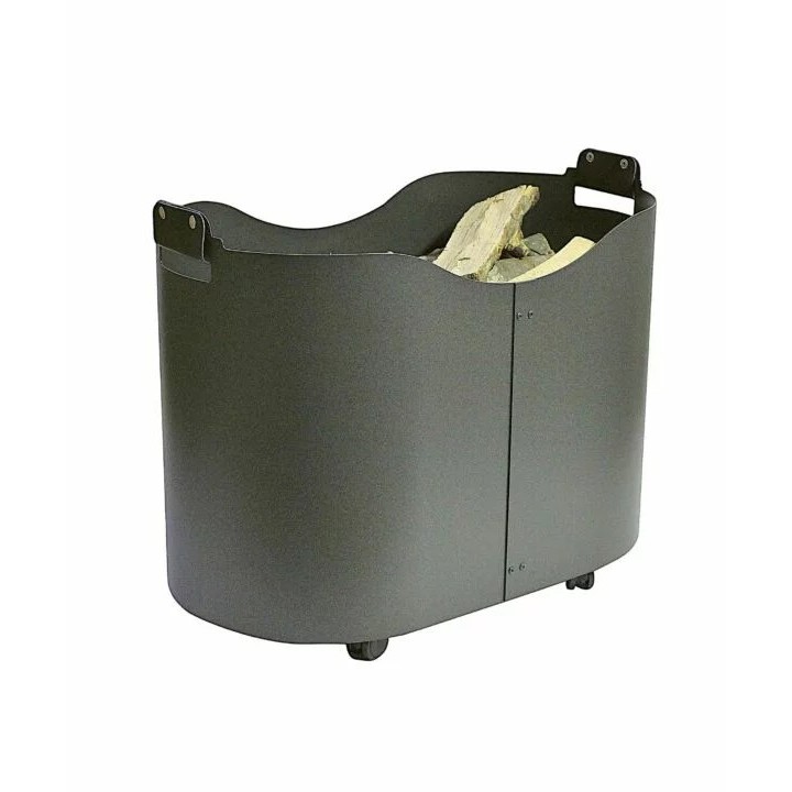 Panier à buches à roulettes anthracite CASTOR - Réf 5660504D