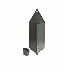 Coffre à pellet à roulettes avec pelle anthracite MIRA - Réf 5660157H65