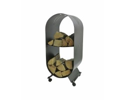Porte buches à roulettes anthracite LIBERTAS - Réf 5660152