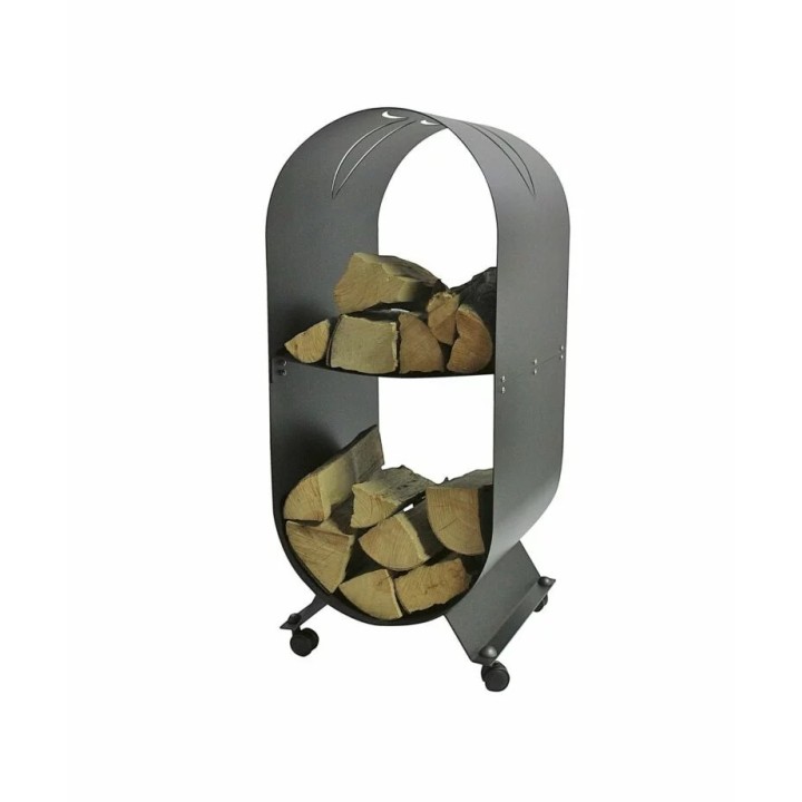 Porte buches à roulettes anthracite LIBERTAS - Réf 5660152