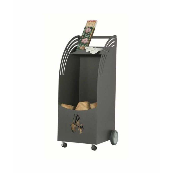 Porte bûche à roulettes anthracite CANOPUS - Réf 5660102
