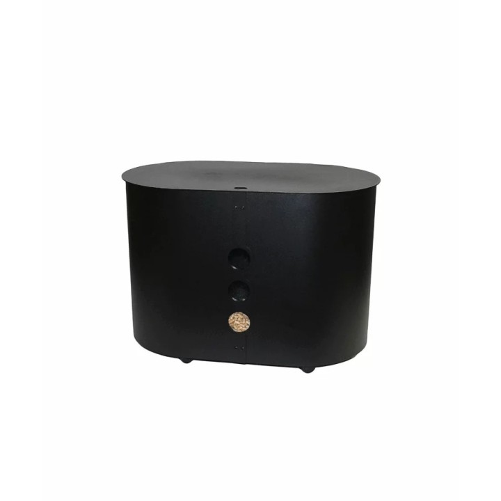 Coffre à pellet à roulettes noir ALPHARD - Réf 5650504N