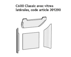 KIT VERMICULITE C-600 CLASSIC AVEC VITRES LATERALES pour Insert Contura - Réf 391290