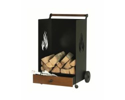 Porte bûche à roulettes noir JUZA - Réf 5650500F