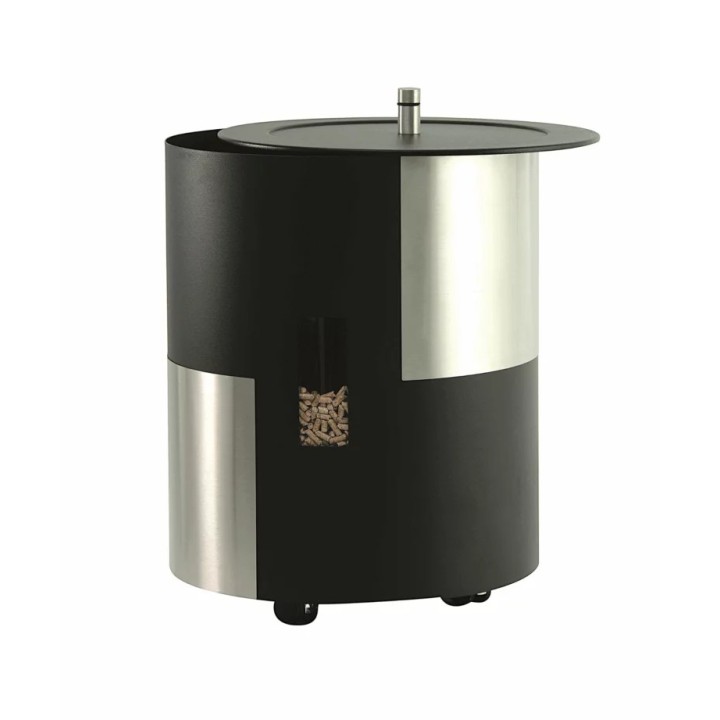Coffre à pellet à roulettes noir DANA - Réf 5650153G