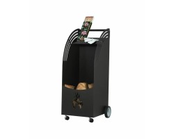 Porte bûche à roulettes noir CANOPUS - Réf 5650102
