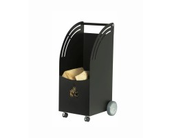 Porte bûche à roulettes noir OKDA - Réf 5650101
