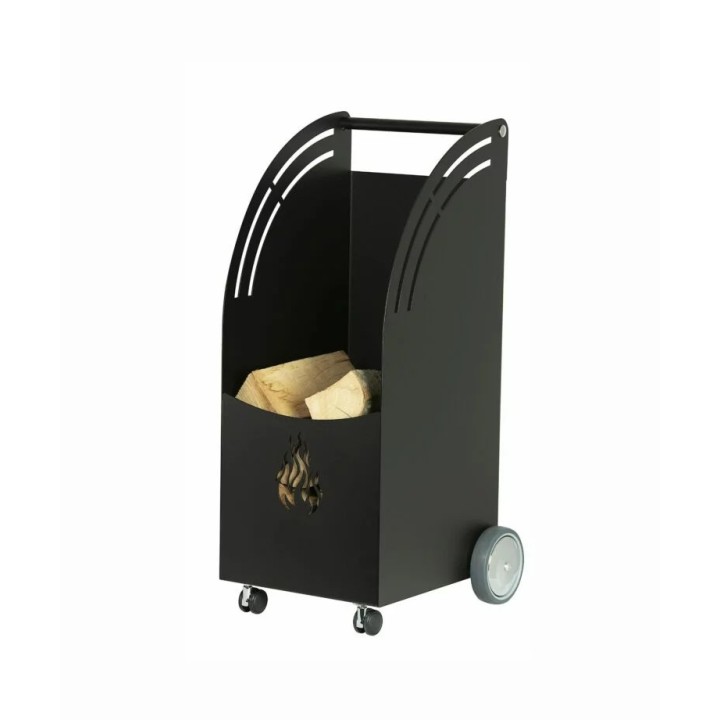 Porte bûche à roulettes noir OKDA - Réf 5650101