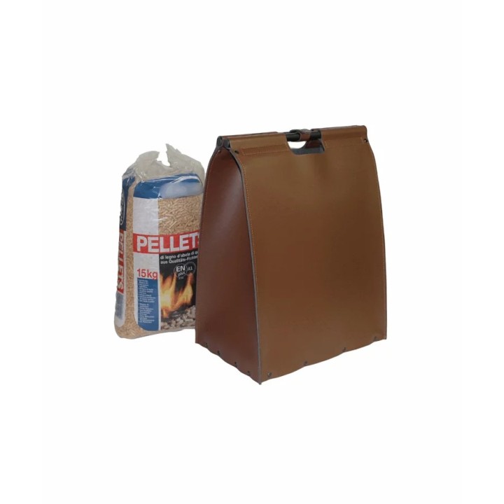 Sac à pellet en cuir marron GIENA - Réf 5650047M