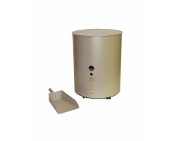 Coffre à pellet à roulettes beige ADHARA - Réf 5670154