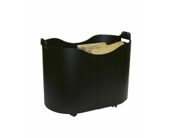 Panier à roulettes pour buches noir CASTOR - Réf 5650504D