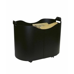 Panier à roulettes pour buches noir CASTOR - Réf 5650504D