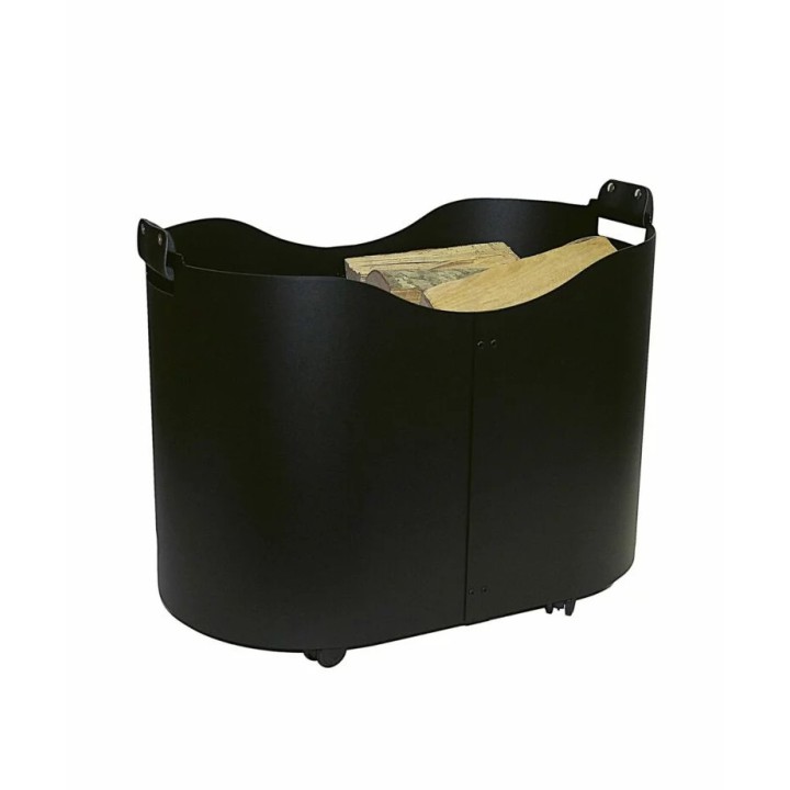 Panier à roulettes pour buches noir CASTOR - Réf 5650504D