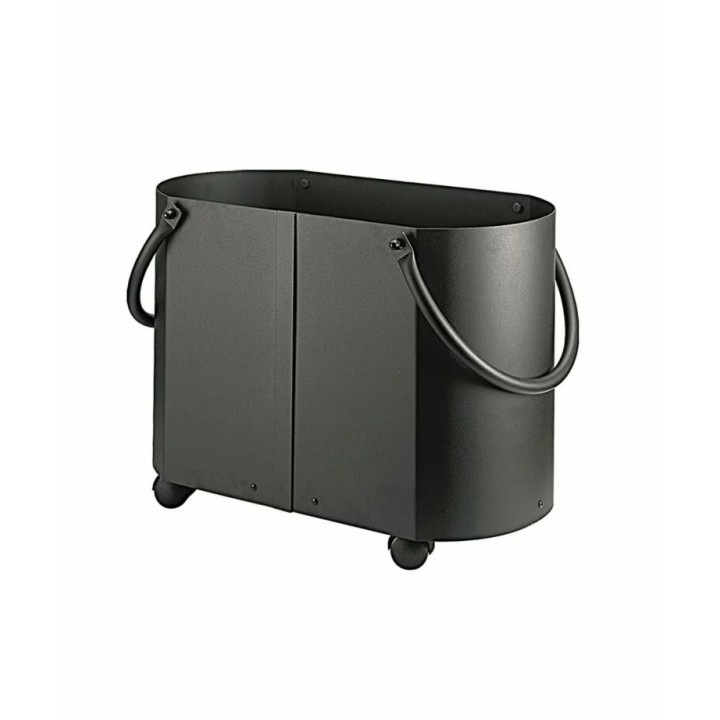 Porte buches à roulettes noir ALSEPHINA - Réf 5650504