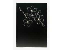 Protection murale déco FLEURS DE CERISIER acier noir isolant à base de silicate SABIK - Réf 560107