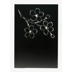 Protection murale déco FLEURS DE CERISIER acier noir isolant à base de silicate SABIK - Réf 560107