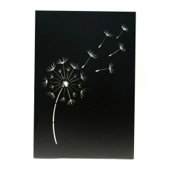 Protection murale déco FLEUR DE PISSENLIT acier noir isolant à base de silicate RANA - Réf 560106