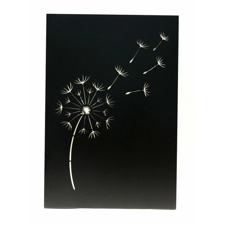 Protection murale déco FLEUR DE PISSENLIT acier noir isolant à base de silicate RANA - Réf 560106