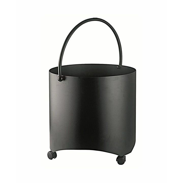 Panier à roulettes pour buches noir CURSA - Réf 5650505