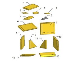 Kit chamottes complet (pièces 1 à 13 sauf 5) pour Poêle à bois Max Blank - Réf 303177-911