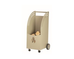 Porte bûche à roulettes beige OKDA - Réf 5670101