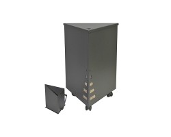 Coffre à pellet à roulettes avec pelle anthracite ORKA - Réf 5660157H50