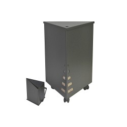 Coffre à pellet à roulettes avec pelle anthracite ORKA - Réf 5660157H50