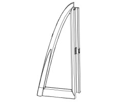 Porte Gauche Poele Tipi Invicta - Réf F610387U  pour poele à bois Invicta - Ersho