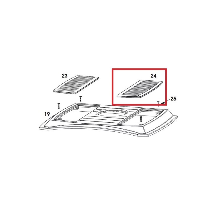 Grille Sup.Droite Bradford Invicta - Réf F610544B  pour poele à bois Invicta - Ersho