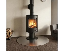 Plaque de sol rond coupé Inox brossé - Ø1000 x 900 mm NLJ
