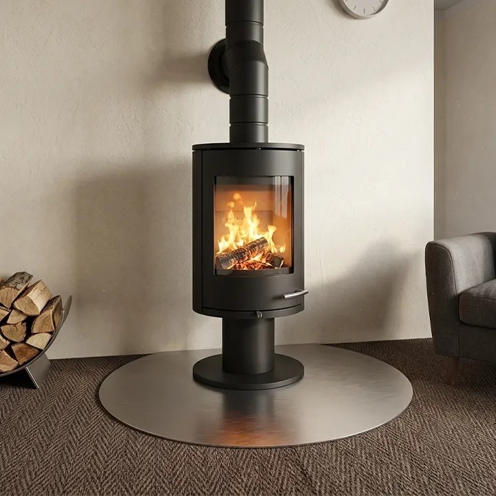 Plaque de sol rond coupé Inox brossé - Ø1000 x 900 mm NLJ