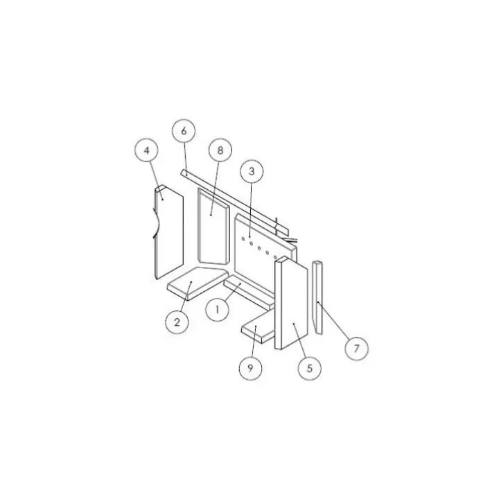 KIT FONTE TANA MASSE 648820 pour Poêle à bois Invicta Deville - Réf N648820M