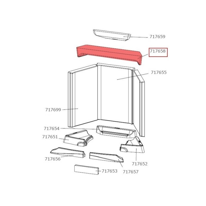 Keramott déflecteur 1 pour poêle à bois Austroflamm - Réf 717658