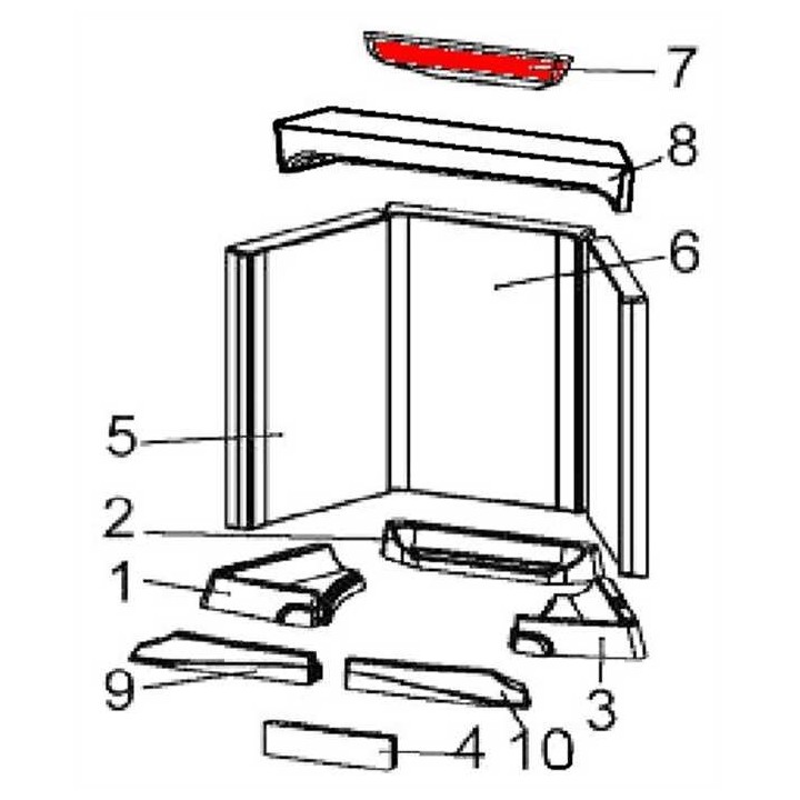 Keramott déflecteur 2 pour poêle à bois Austroflamm - Réf 717659