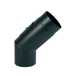 Coude 45° 2Mm Acier Noir Simple Paroi avec trappe de visite - Tubest