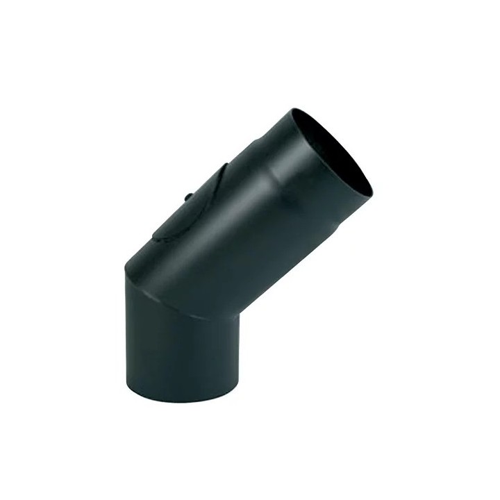 Coude 45° 2Mm Acier Noir Simple Paroi avec trappe de visite - Tubestdistribué par Ersho